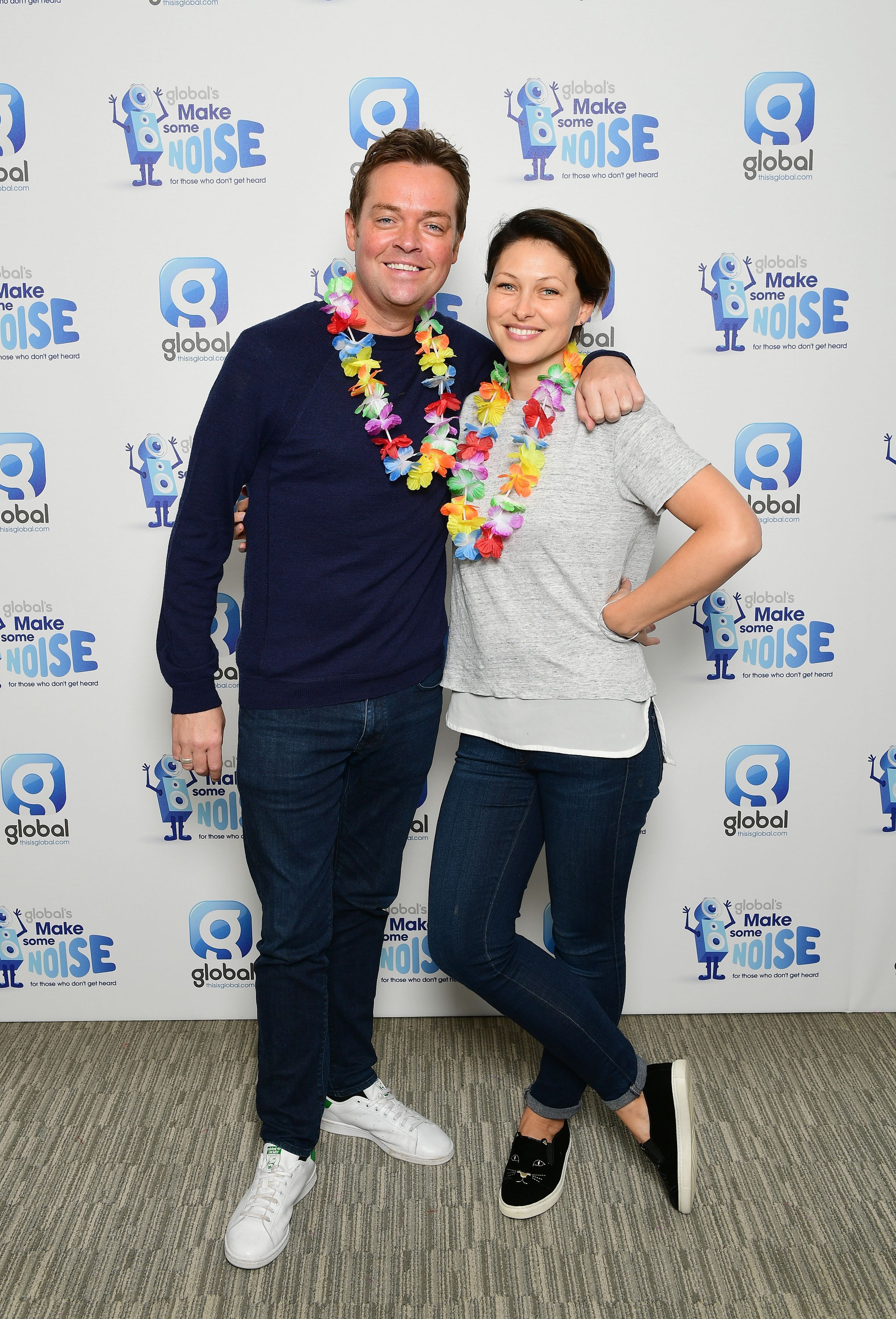 Stephen Mulhern and Emma Willis supporting Global's Make Some Noise Day â the charity set up by Global, the media and entertainment group, to help disadvantaged youngsters across the UK, held at Global Radio, London.