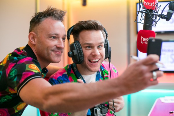 Global's Make Some Noise Charity Day. Toby Anstis (L) and Olly Murs, singer, at Heart Radio studios in Leicester Square, London, to support Global???s Make Some Noise. Global???s Make Some Noise is a national charity that raises money to help disadvantaged youngsters and gives voice to small projects and charities across the UK that struggle to raise awareness.